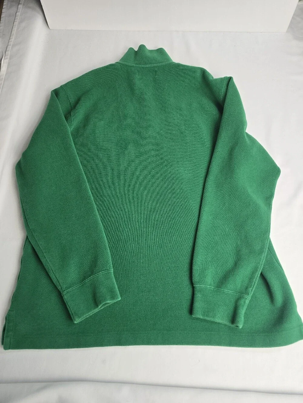 Polo By Ralph Lauren Green 1/4 Zip Pullover Sweater Big Pony XL